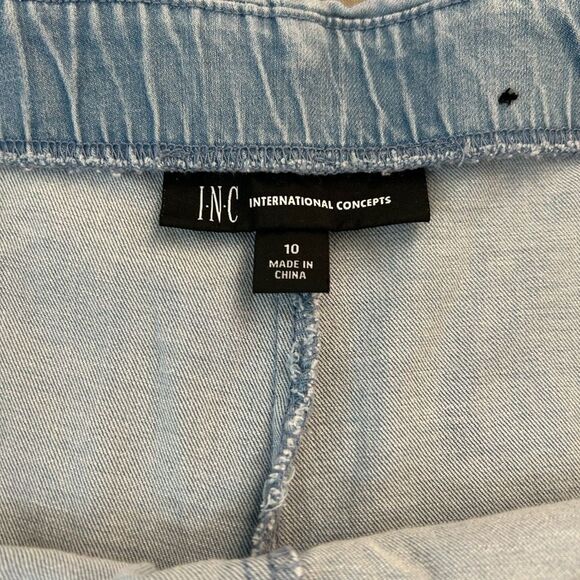 INC International Concepts light Blue Denim chambray wide leg Pants Size 10 - Picture 8 of 10